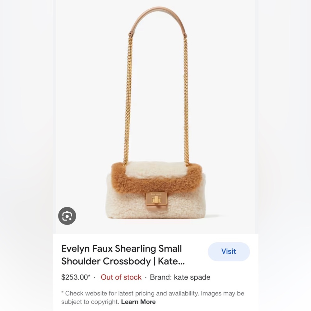 Kate Spade Evelyn Faux Shearling Small Shoulder Bag